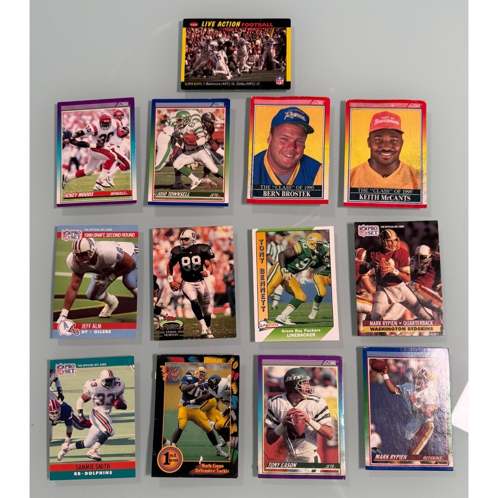 Vintage NFL Football Card Lot Collection‎ 80s-90s Multiple Teams & Players used